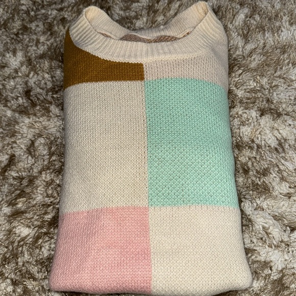 EVALESS Womens Sweaters Fall Fashion Cable Knit Checkered Oversized Sweater Tops - Picture 3 of 3